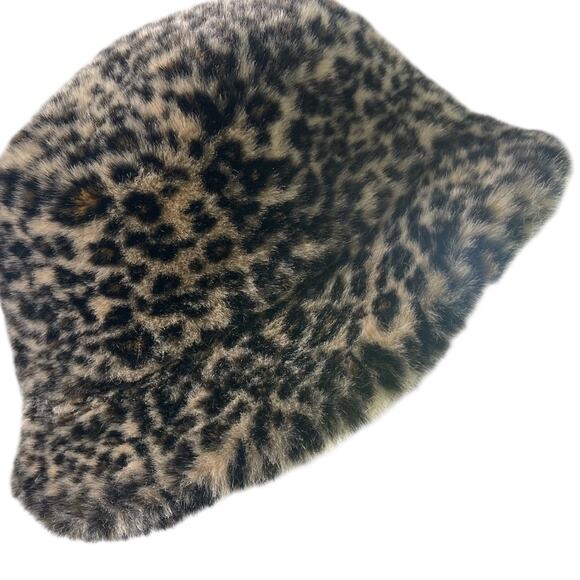 Betmar Vintage Faux Fur Leopard Print Bucket Hat, Fall, Winter, Lux Style, OS - Picture 4 of 6